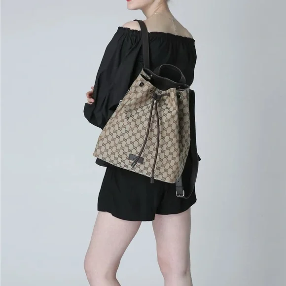 Gucci Brown Monogram Backpack - Picture 7 of 9